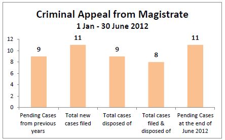 Graph for criminal appeal cases from magistrates court