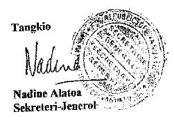 signature Nadine Alatoa secretary general